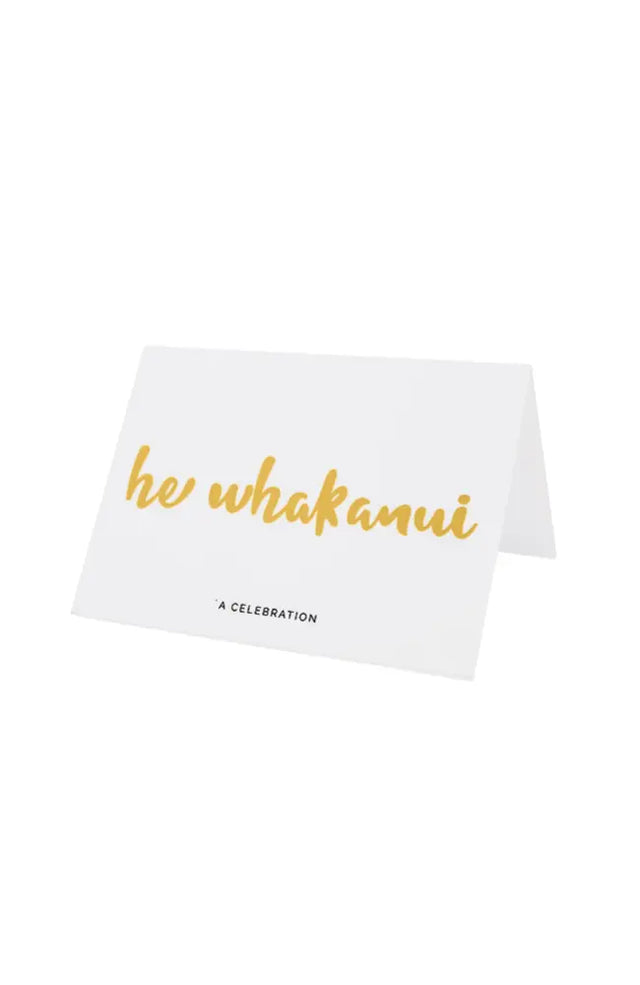 He Whakanui - A Celebration, gold foil Te Reo greeting card