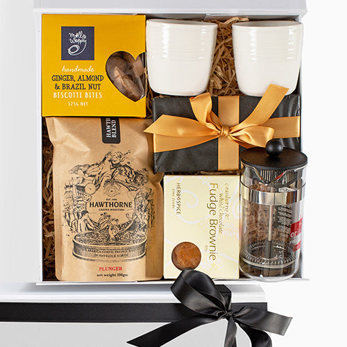 couples cuppa gift box coffee and cookies