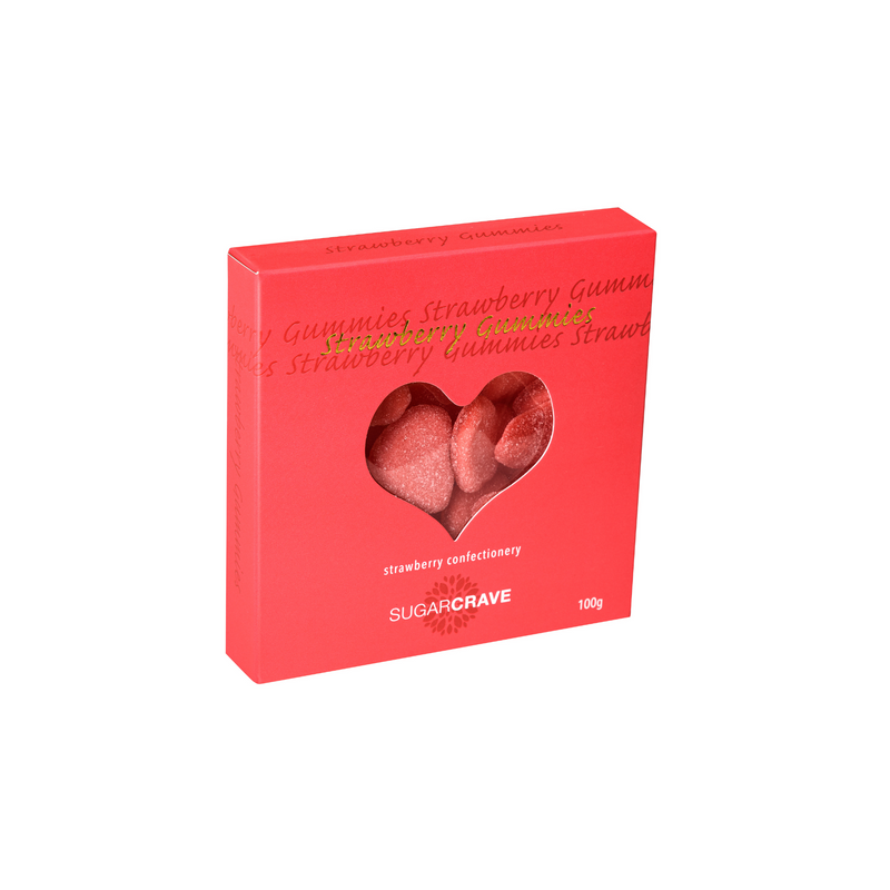 Strawberry gummy hearts